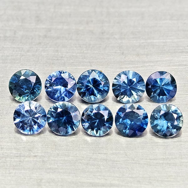 Natural Blue Sapphire Gemstones 1.35 Ct. 10 Pcs. Round Diamond Cut 3.2 Mm.: Product ID: 806162632 Product Name: Natural Blue Sapphire Weight: 1.35 CT. Size: 3.2 x 3.2 x 2 MM. Shape: Round Diamond Cut Color: Blue Clarity:VVS Luster: Good Gems Origin: Madagascar Treatment: Heat