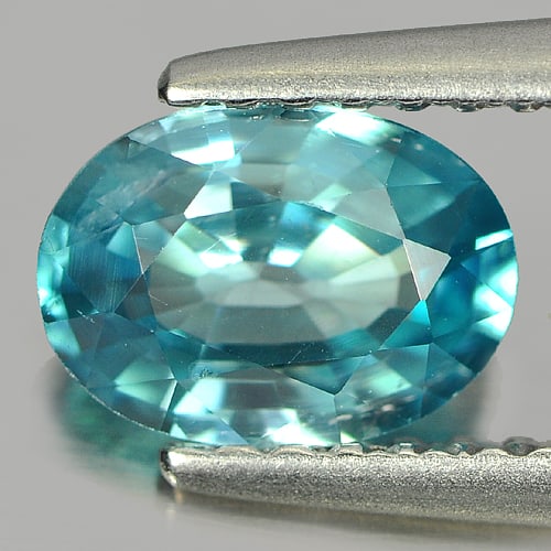 Natural Blue Zircon Gemstones 1.28 Ct. Oval Shape 7.2 x 5.2 Mm.: Product ID: 807711220 Product Name: Natural Zircon Weight: 1.28 CT. Size: 7.2 x 5.2 x 3.1 MM. Shape: Oval Color: Blue Clarity:SI Luster: Good Gems Origin: Cambodia Treatment: Heated Crystal Structure: