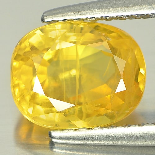 Natural Yellow Sapphire Gemstones 1.89 Ct. Oval Shape 7.8 x 6.2 Mm.: Product ID: 806139130 Product Name: Natural Yellow Sapphire Weight: 1.89 CT. Size: 7.8 x 6.2 x 4.1 MM. Shape: Oval Color: Yellow Clarity:SI Luster: Good Gems Origin: Thailand Treatment: Heated Crystal
