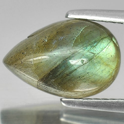 Natural Multi Color Labradorite 3.44 Ct. Pear Shape Cabochon 12.2 x 8.2 Mm. (1 of 3)