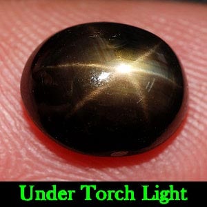 Natural Black Star Sapphire Gemstones 6 Rays 2.41 Ct. Oval Cabochon Shape 8.6 x 6.8 Mm.: Product ID: 806137544 Product Name: Natural Star Sapphire Weight: 2.41 CT. Size: 8.6 x 6.8 x 3.7 MM. Shape: Oval Cabochon Color: Black Clarity:Opaque Luster: Good 6 Rays Star Gems Origin: Thailand Tre