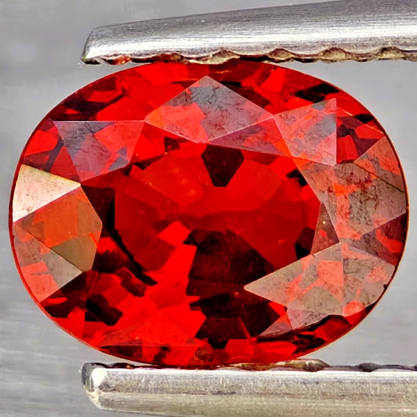 Natural Orangish Red Spessartine Garnet Gemstones 0.83 Ct. Oval Shape 6.3 x 4.8 Mm.: Product ID: 802937254 Product Name: Natural Garnet Weight: 0.83 CT. Size: 6.3 x 4.8 x 3.2 MM. Shape: Oval Shape Color: Orangish Red Clarity:VSI Luster: Good Gems Origin: Namibia Treatment: Unheated Cr