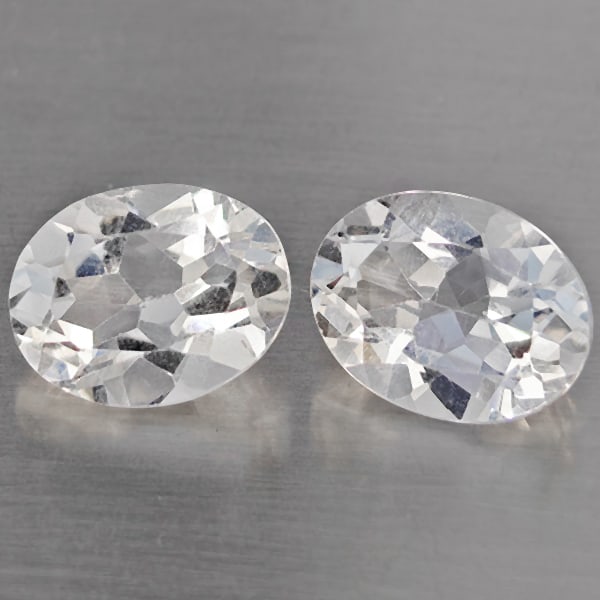 Natural White Quartz Gemstones 3.42 Ct. 2 Pcs. Oval Shape 9 x 7.3 Mm.: Product ID: 805530244 Product Name: Natural Quartz Weight: 3.42 CT. Size: 9 x 7.3 x 5 MM. Shape: Oval Color: White Clarity:VSI Luster: Good Gems Origin: Brazil Treatment: Unheated Crystal Structure: H