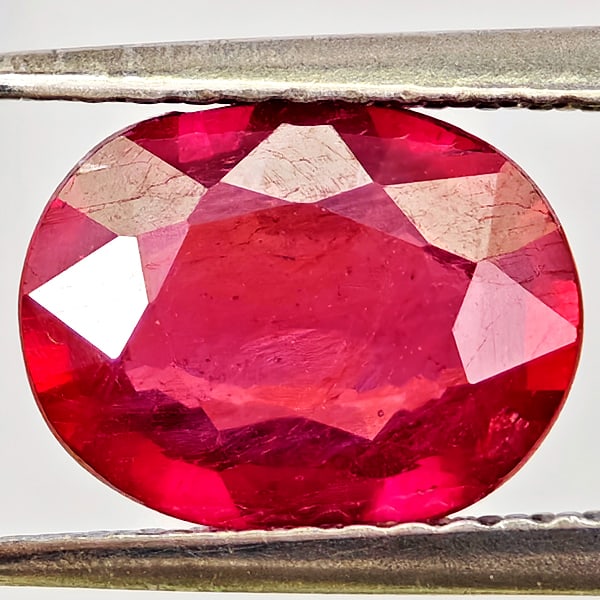 Natural Purplish Red Ruby Gemstones 3.00 Ct. Oval Shape 9.2 x 7.2 Mm. (1 of 3)