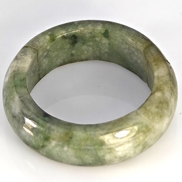 Natural Genuine Mutil-Color Green Jade 29.00 Ct. Round Cabochon Ring Size 10 (1 of 3)
