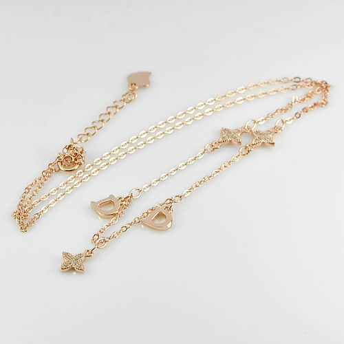 925 Sterling Silver 2.50 Grams Rose Gold Jewelry Necklace 16 Inch. Cross and D Design: Product ID: 280540093 Product Type: 925 Sterling Silver Fine Jewelry Jewelry Weight: 2.50 Grams. Gemstones Color: Pink Metal: Solid Silver 92.5%. Gemstone Detail: About 2.50 Grams. And Round White CZ 