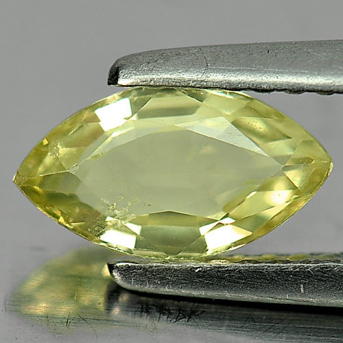Natural Greenish Yellow Chrysoberyl Gemstones 1.00 Ct. Marquise Shape 8.8 x 4.9 Mm.: Product ID: 801701120 Product Name: Natural Chrysoberyl Weight: 1.00 CT. Size: 8.8 x 4.9 x 2.8 MM. Shape: Marquise Color: Yellow Clarity:VSI Luster: Good Gems Origin: Madagascar Treatment: Unheated Cr