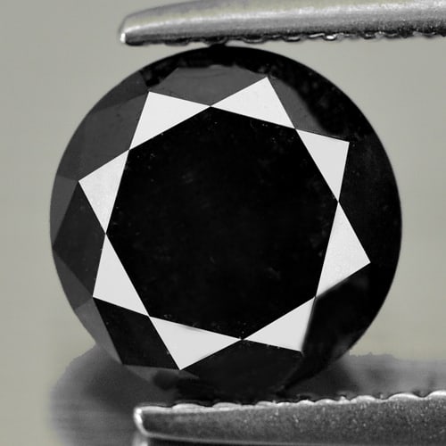 Natural Loose Black Diamond Gemstones 2.60 Ct. Round Brilliant Cut 7.7 Mm.: Product ID: 802102101 Product Name: Natural Enhanced Diamond Weight: 2.60 CT. Size: 7.7 x 7.7 x 6.3 MM. Shape: Round Brilliant Cut Color: Black Clarity:Opaque Luster: Good Gems Origin: Belgium Treatme