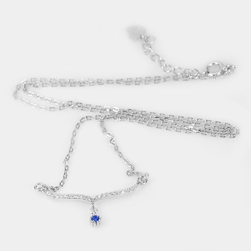 925 Sterling Silver Necelace Jewelry White Gold Plated Length 16 Inch: Product ID: 280540088 Product Type: 925 Sterling Silver Fine Jewelry Jewelry Weight: 2.10 Grams. Gemstones Color: Silver Metal: Solid Silver 92.5%. Gemstone Detail: About. Blue CZ Round Size 2 x 2 Mm.