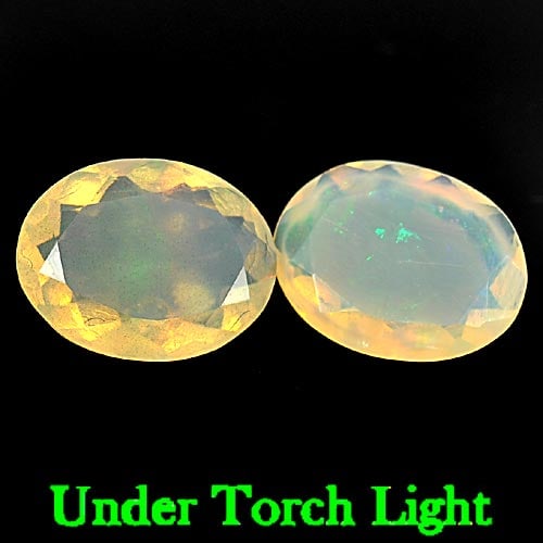 Natural Multi Color Opal Gemstones 1.69 Ct. 2 Pcs. Oval Shape 9 x 7 Mm.: Product ID: 818725413 Product Name: Natural Opal Weight: 1.69 CT. Size: 9 x 7 x 3.2 MM. Shape: Oval Color: Multi Color Clarity:Semi - Transparent Luster: Iridescent Gems Origin: Ethiopia Treatment: Un