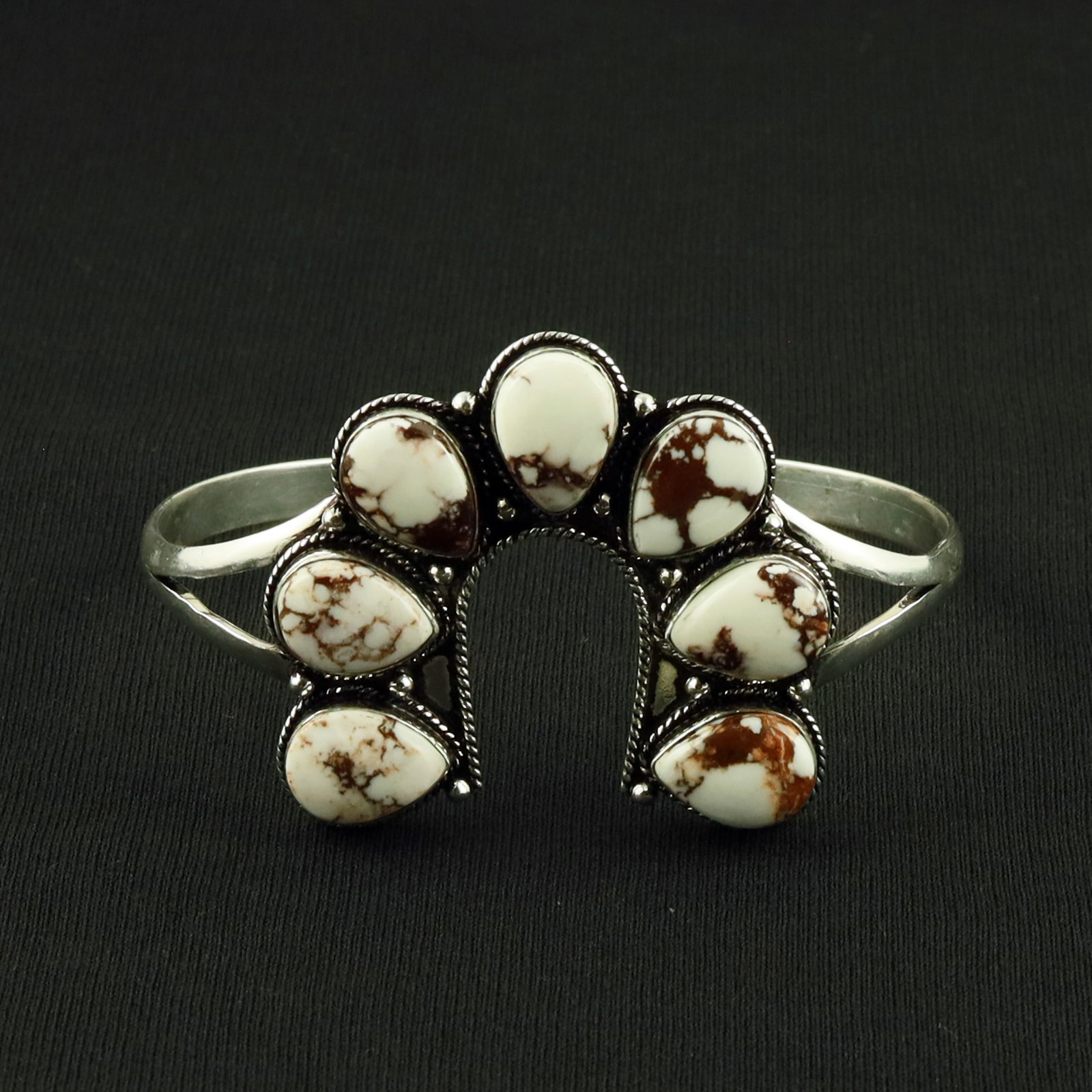 Natural Wild Horse Sterling Silver Plated Handmade Cuff Bangle: Product ID: 260617115138 Product - Handmade Silver Plated Cuff Bangle Metal - 92.5 Sterling Silver Plated Bangle Size - 7.5x5 CM (Adjustable) Gemstone - Wild Horse Gemstone Origin - United States Gems