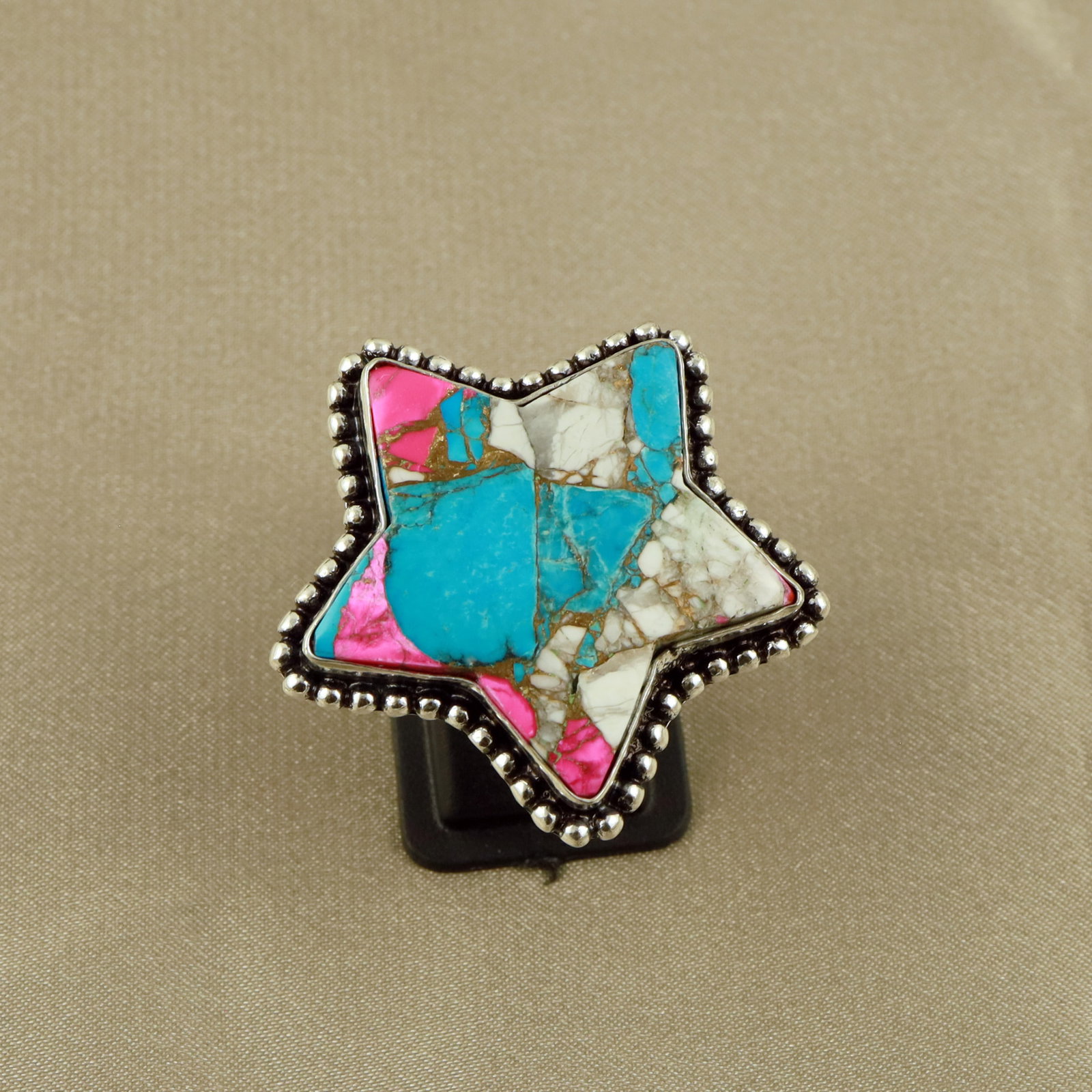 Natural Cotton Candy Sterling Silver Plated Handmade Ring - 7.5MM: Product ID: 260519144125 Product - Handmade Silver Plated Ring Metal - 92.5 Sterling Silver Plated Ring Size - 7.5MM Gemstone - Cotton Candy Agate Gemstone Origin - United States Gemstone Size - 3X3 C