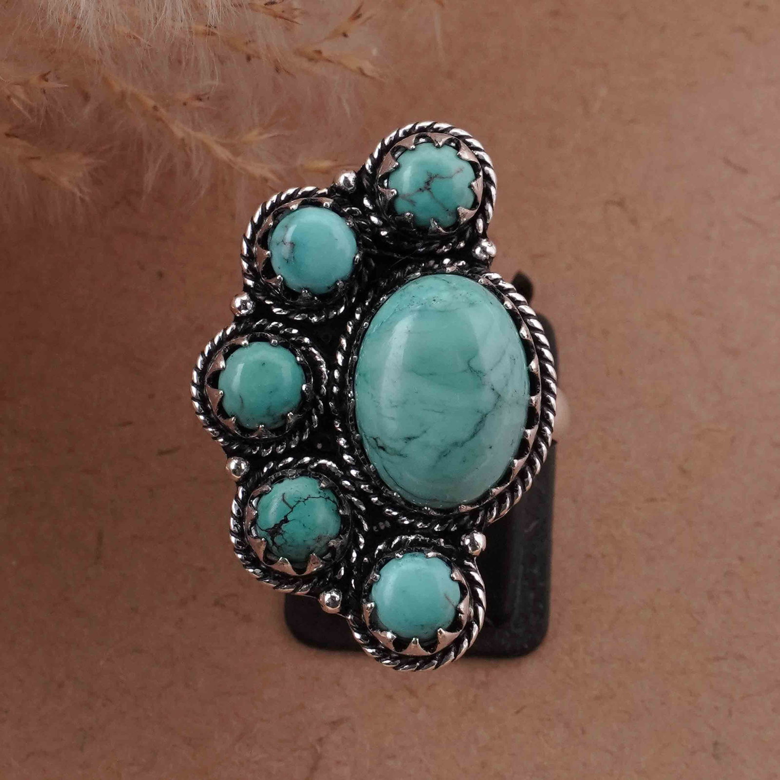 Natural Turquoise Sterling Silver Plated Handmade Ring - 6.5MM: Product ID: 260418124341 Product - Handmade Silver Plated Ring Metal - 92.5 Sterling Silver Plated Ring Size - 6.5MM Gemstone - Turquoise Gemstone Origin - Tibet Gemstone Size - 10X14 MM ( 1 Stone ) /