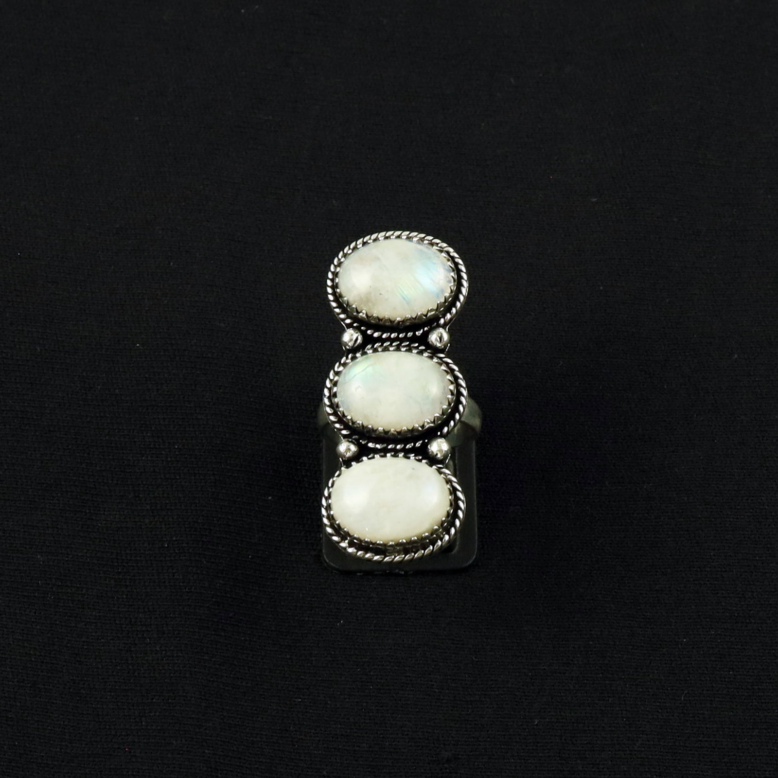 Natural Rainbow Moonstone Silver Plated Handmade Ring - 7.5MM: Product ID: 260616164230 Product - Handmade Silver Plated Ring Metal - 92.5 Sterling Silver Plated Ring Size - 7.5MM Gemstone - Rainbow Moonstone Gemstone Origin - India Gemstone Size - 10X14 MM ( 3 S