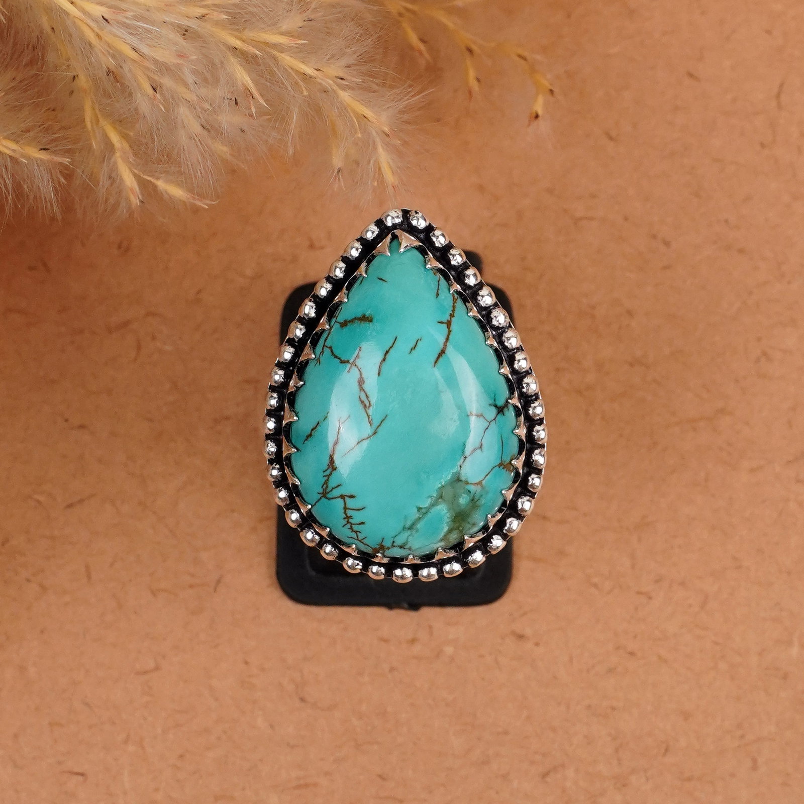 Natural Turquoise Sterling Silver Plated Handmade Ring - 9MM: Product ID: 260410184929 Product - Handmade Silver Plated Ring Metal - 92.5 Sterling Silver Plated Ring Size - 9MM Gemstone - Turquoise Gemstone Origin - Tibet Gemstone Size - 22X18 MM Gemstone Shape 