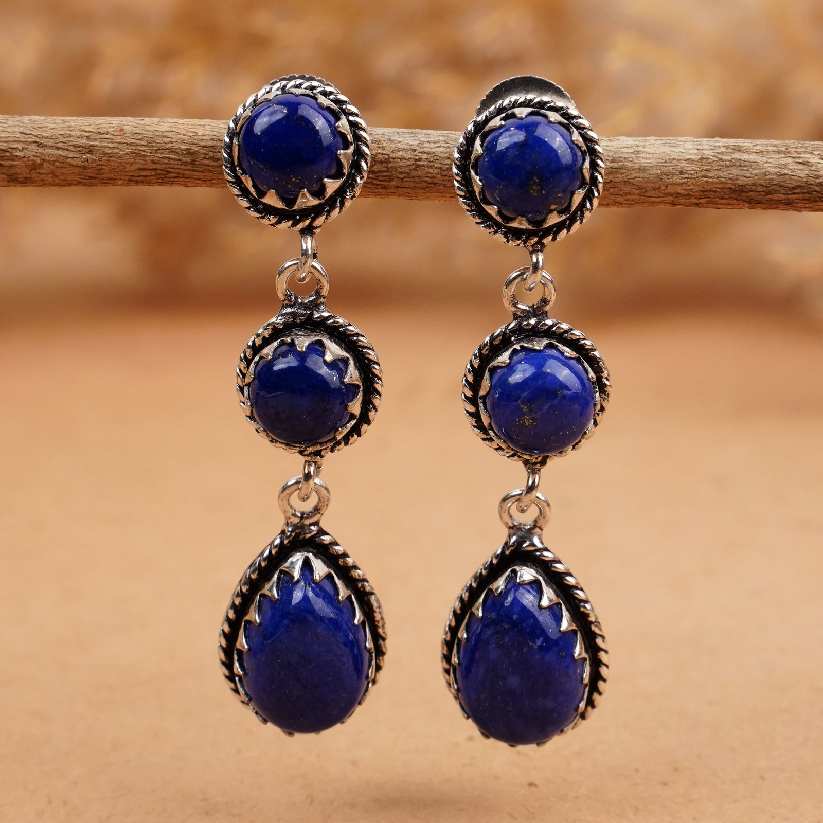 Natural Lapis Lazuli Sterling Silver Plated Handmade Stud Earring: Product ID: 260410125337 Product - Handmade Silver Plated Stud Earring Metal - 92.5 Sterling Silver Plated Earring Type - Stud Gemstone - Lapis Lazuli Gemstone Origin - Afghanistan Gemstone Size - 10X