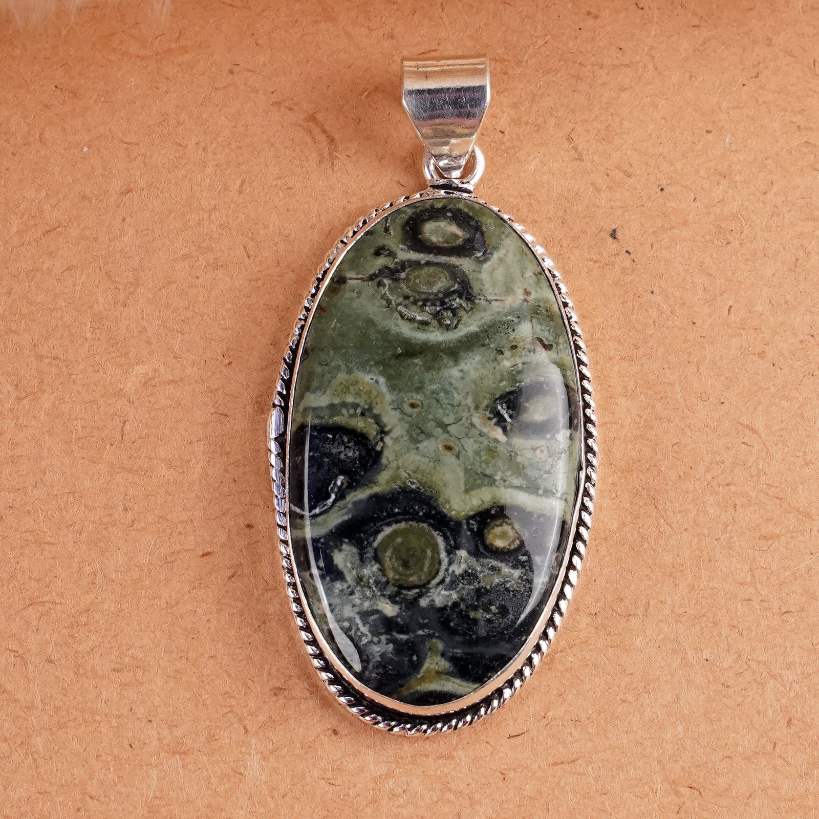 Natural Star Galaxy Jasper Sterling Silver Plated Handmade Pendant: Product ID: 260407162756 Product - Handmade Silver Plated Pendant Metal - 92.5 Sterling Silver Plated Pendant Size - 4.5x2.5 CM Gemstone - Star Galaxy Jasper Gemstone Origin - India Gemstone Shape - O
