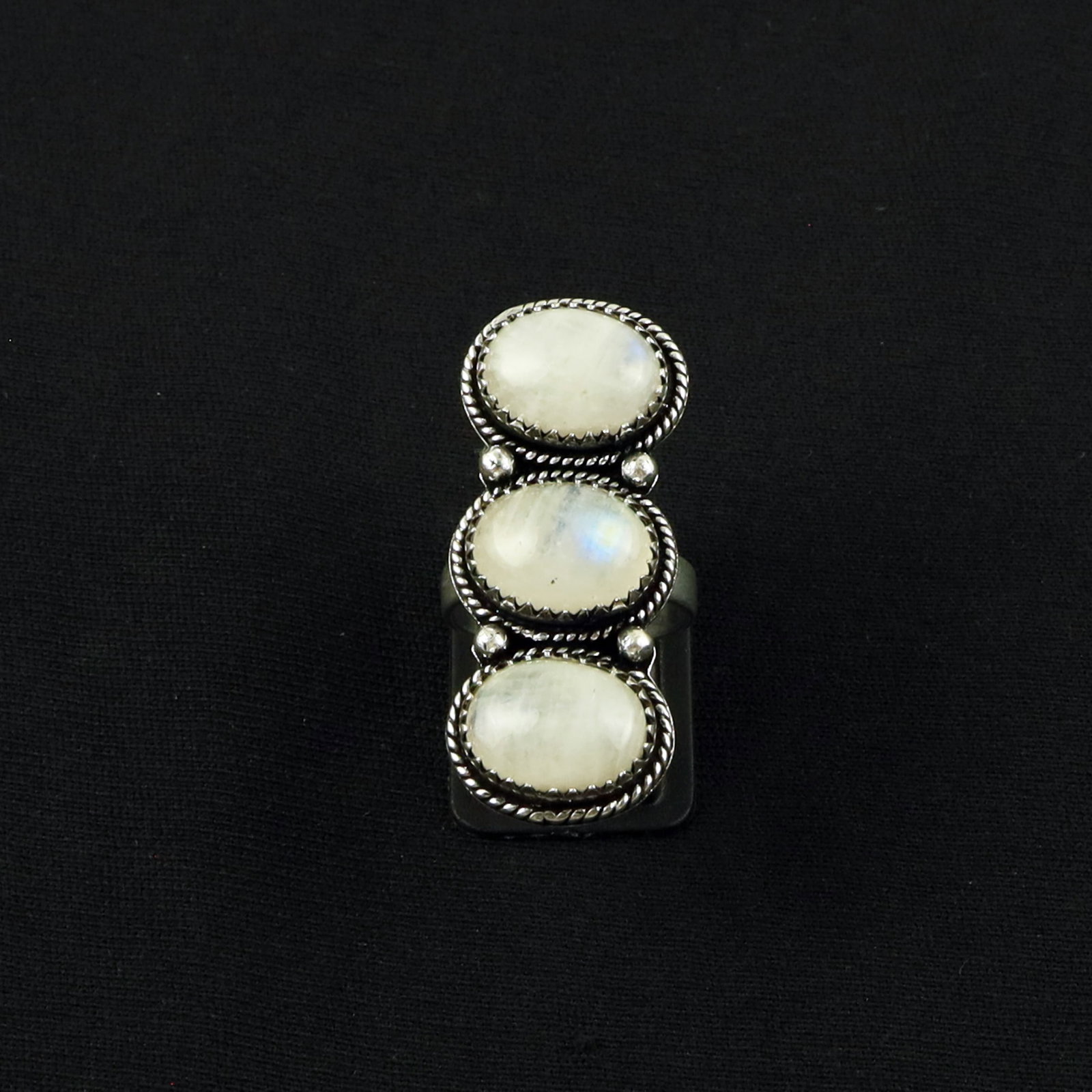 Natural Rainbow Moonstone Silver Plated Handmade Ring - 7.5MM: Product ID: 260616164031 Product - Handmade Silver Plated Ring Metal - 92.5 Sterling Silver Plated Ring Size - 7.5MM Gemstone - Rainbow Moonstone Gemstone Origin - India Gemstone Size - 10X14 MM ( 3 S