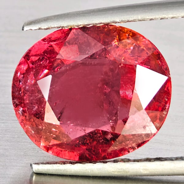 Natural Red Ruby Gemstones 8.79 Ct. Oval Shape 13 X 11.5 Mm.: Product ID: 105800074 Product Name: Natural Rubellite Weight: 8.79 CT. Size: 13 X 11.5 X 6 MM. Shape: Oval Color: Red Clarity:SI Luster: Good Gems Origin: NIGERIA Treatment: UNHEATED Crystal Structure