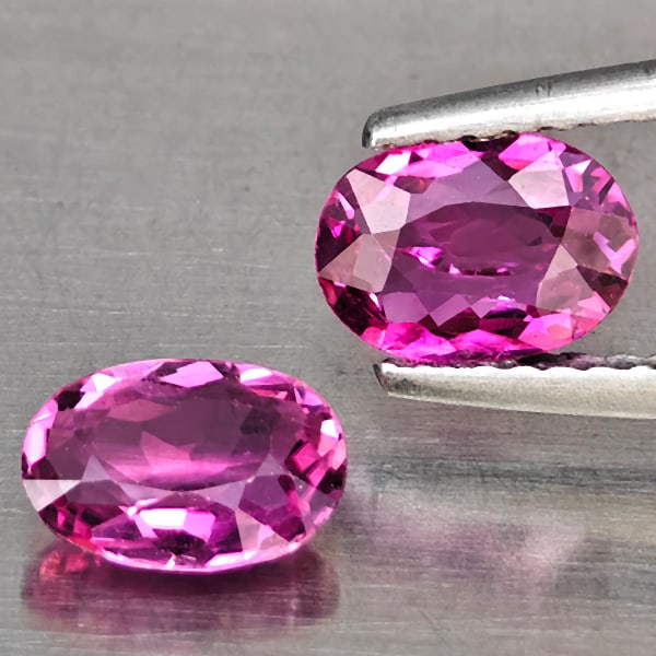 Natural Pink Tourmaline Gemstones 1.31 Ct. 2 Pcs Oval Shape 7.1 x 5.1 Mm.: Product ID: 807251258 Product Name: Natural Gemstones Weight: 1.31 CT. Size: 7.1 x 5.1 x 2.8 MM. Shape: Oval Shape Color: Pink Clarity:VSI Luster: Very Good Gems Origin: Nigeria Treatment: Unheated Cr