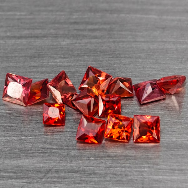 Natural Red Songea Sapphire Gemstones 1.02 Ct. 14 Pcs Square Shape. 2.4 x 2.4 Mm.: Product ID: 806163043 Product Name: Natural Red Sapphire Weight: 1.02 CT. Size: 2.4 x 2.4 x 2 to 1.5 x 1.5 x 1 MM. Shape: Square Shape Color: Red Songea Clarity:VVS-VSI Luster: Very Good Gems Origin: 