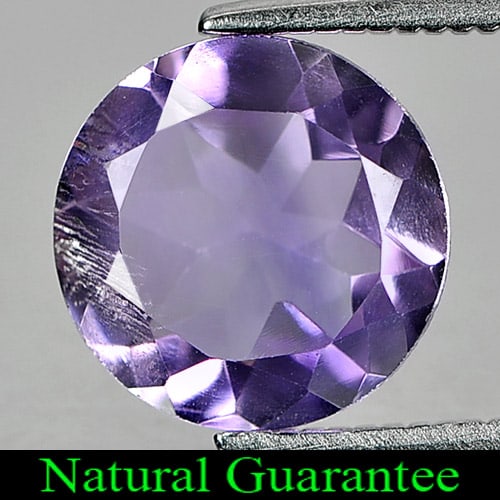 Natural Purple Amethyst Gemstones 2.18 Ct. Round Shape 9 Mm.: Product ID: 800319154 Product Name: Natural Amethyst Weight: 2.18 CT. Size: 9 x 9 x 5.3 MM. Shape: Round Color: Purple Clarity:SI Luster: Good Gems Origin: Brazil Treatment: Unheated Crystal Structure