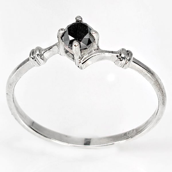 925 Sterling Silver Jewelry 1.55 Grams With Natural Diamond 0.19 Ct. Ring Size 6.5 (1 of 3)