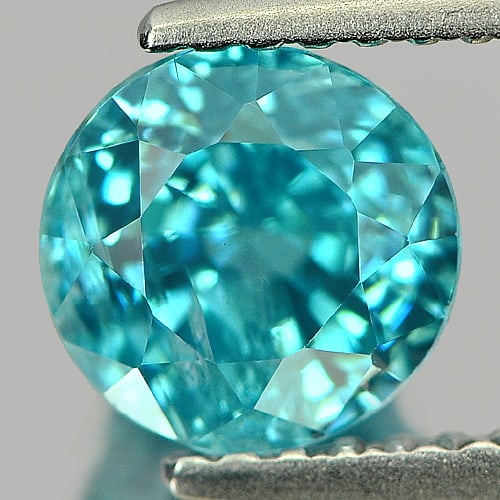 Natural Blue Zircon Gemstones 2.61 Ct. Round Shape 6.8 Mm. (1 of 3)
