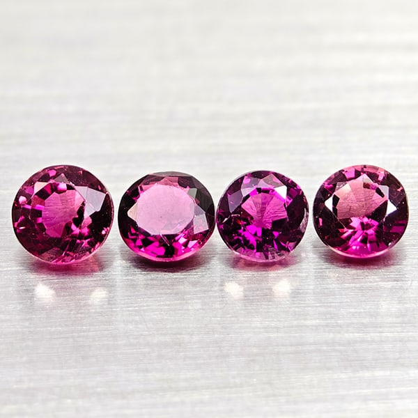 Natural Pink Tourmaline Gemstones 1.49 Ct. 4 Pcs. Round Shape 4.6 Mm.: Product ID: 807250726 Product Name: Natural Tourmaline Weight: 1.49 CT. Size: 4.6 x 4.6 x 3.3 MM. Shape: Round Shape Color: Pink Clarity:VSI Luster: Good Gems Origin: Nigeria Treatment: Unheated Cryst