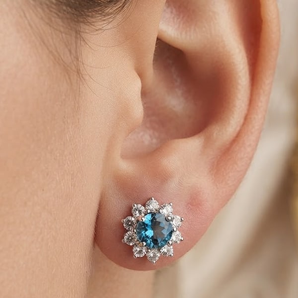 Natural London Blue Topaz with 925 Sterling Silver Earring Jewelry 3.47 Grams: Product ID: 808500278 Product Type: 925 Sterling Silver Fine Jewelry Jewelry Weight: 3.47 Grams. Gemstones Color: London Blue Metal: Solid Silver 92.5%. Gemstone Detail: Topaz At Your Service: At Trea