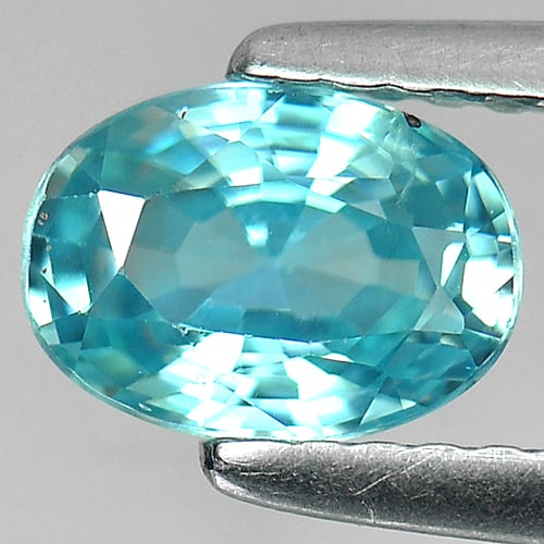 Natural Blue Zircon Gemstones 1.24 Ct. Oval Shape 7 x 5 Mm.: Product ID: 807719901 Product Name: Natural Zircon Weight: 1.24 CT. Size: 7 x 5 x 3.4 MM. Shape: Oval Color: Blue Clarity:VSI Luster: Good Gems Origin: Cambodia Treatment: Heated Crystal Structure: Te