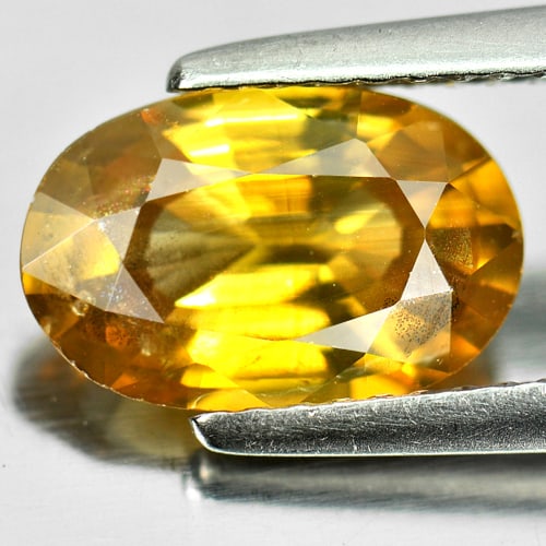 Natural Yellow Zircon Gemstone 3.07 Ct. Oval Shape 10.4 x 6.9 Mm. (1 of 3)