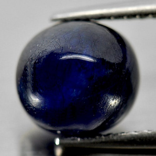 Natural Blue Sapphire Gemstones 4.35 Ct. Oval Cabochon Shape 8.3 x 7.7 Mm.: Product ID: 806009628 Product Name: Natural Blue Sapphire Weight: 4.35 CT. Size: 8.3 x 7.7 x 6.5 MM. Shape: Oval Cabochon Color: Blue Clarity:Opaque Luster: Good Gems Origin: Madagascar Treatment: Hea