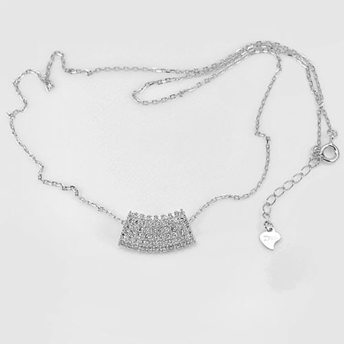 925 Sterling Silver Necklace Jewelry White Gold Plated Length 16 Inch.: Product ID: 280540072 Product Type: 925 Sterling Silver Fine Jewelry Jewelry Weight: 3.60 Grams. Gemstones Color: Silver Metal: Solid Silver 92.5%. Gemstone Detail: About 3.60 Grams. White CZ Round Si