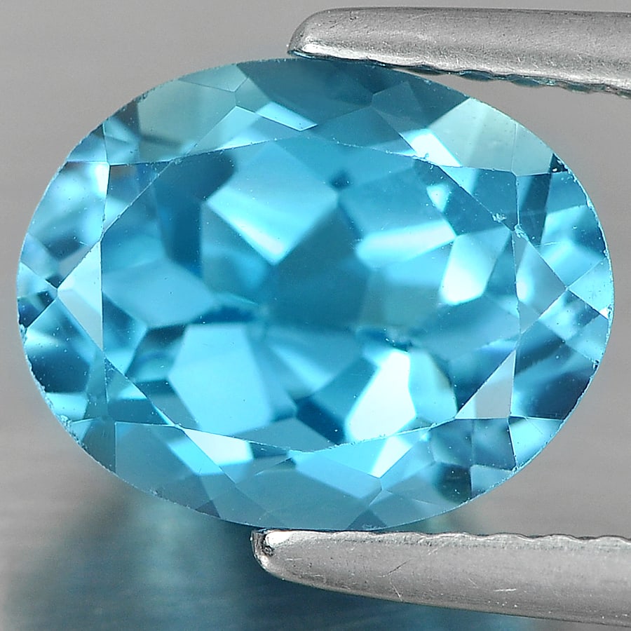 Natural Swiss Blue Topaz Gemstones 3.05 Ct. Oval Shape 9.8 x 7.8 Mm.: Product ID: 807162813 Product Name: Natural Blue Topaz Weight: 3.05 CT. Size: 9.8 x 7.8 x 5.4 MM. Shape: Oval Color: Swiss Blue Clarity:VSI Luster: Good Gems Origin: Brazil Treatment: Treated Crystal 