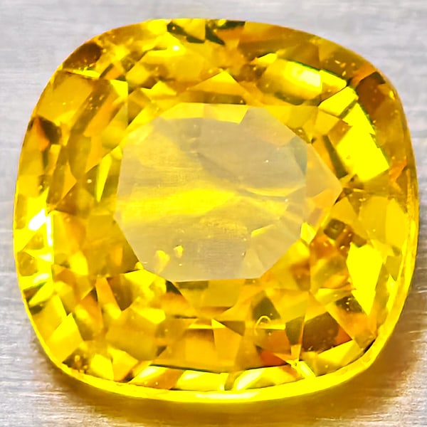 Natural Yellow Sapphire Gemstones 0.92 Ct. Cushion Shape 5.8 x 5.8 Mm.: Product ID: 806162671 Product Name: Natural Yellow Sapphire Weight: 0.92 CT. Size: 5.8 x 5.8 x 3.2 MM. Shape: Cushion Shape Color: Yellow Clarity:VSI Luster: Good Gems Origin: Thailand Treatment: Heat