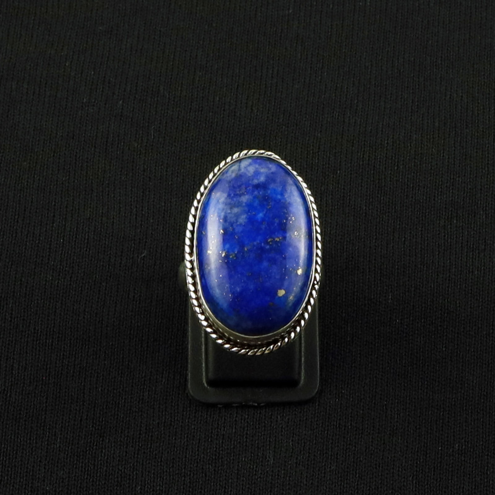 Natural Lapis Lazuli Sterling Silver Plated Handmade Ring - 9MM: Product ID: 260630123200 Product - Handmade Silver Plated Ring Metal - 92.5 Sterling Silver Plated Ring Size - 9MM Gemstone - Lapis Lazuli Gemstone Origin - Afghanistan Gemstone Size - 3X2 CM Gemstone