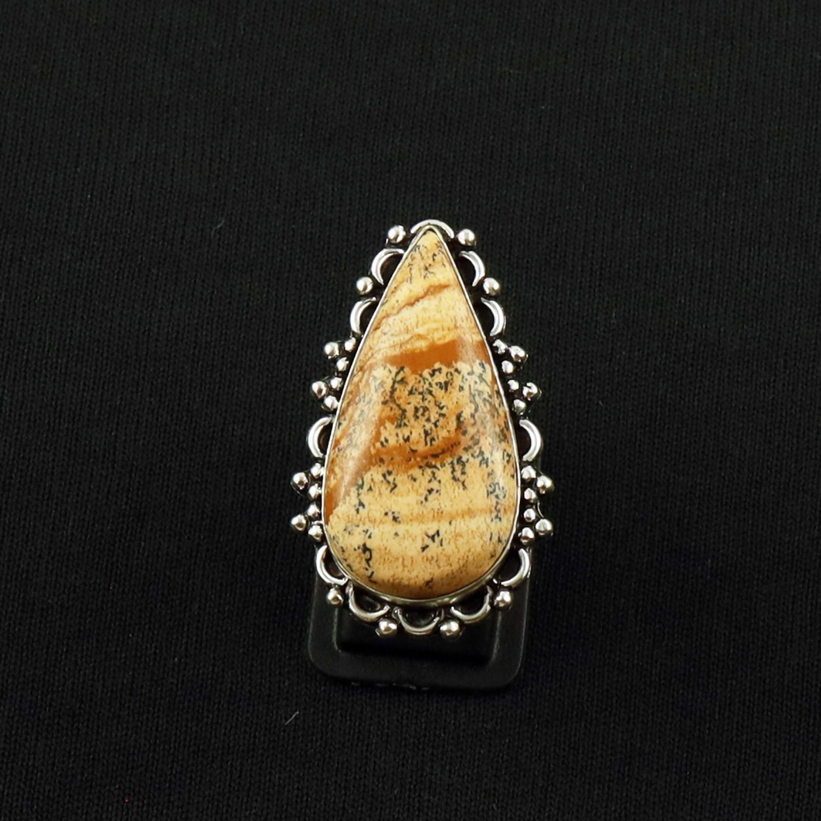 Natural Picture Jasper Sterling Silver Plated Handmade Ring - 6.5MM: Product ID: 260630125550 Product - Handmade Silver Plated Ring Metal - 92.5 Sterling Silver Plated Ring Size - 6.5MM Gemstone - Picture Jasper Gemstone Origin - Indonesia Gemstone Size - 3.5X2.5 CM Ge