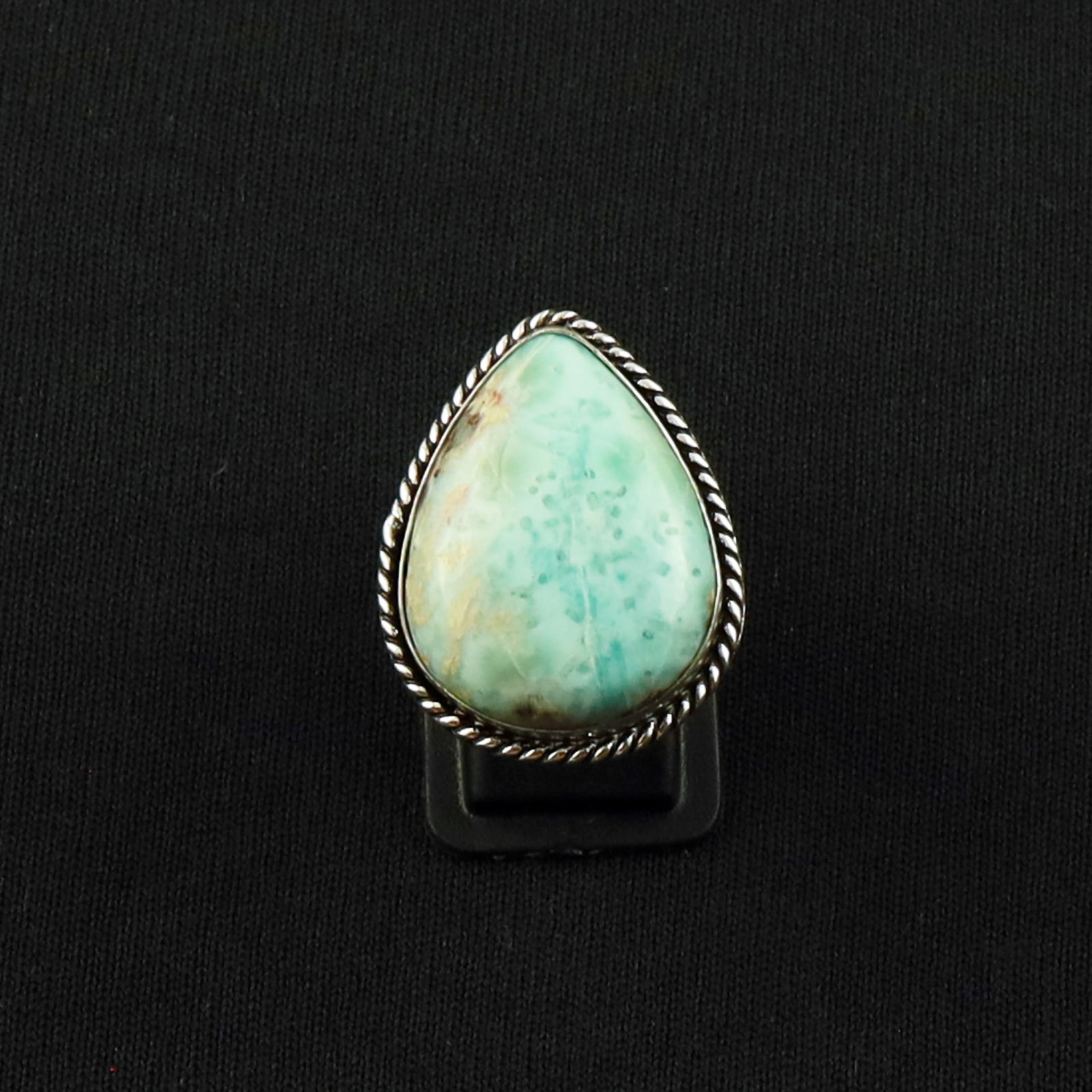 Natural Larimar Sterling Silver Plated Handmade Ring - 5.5MM: Product ID: 260630125442 Product - Handmade Silver Plated Ring Metal - 92.5 Sterling Silver Plated Ring Size - 5.5MM Gemstone - Larimar Gemstone Origin - Dominican Republic Gemstone Size - 2.5X2 CM Ge