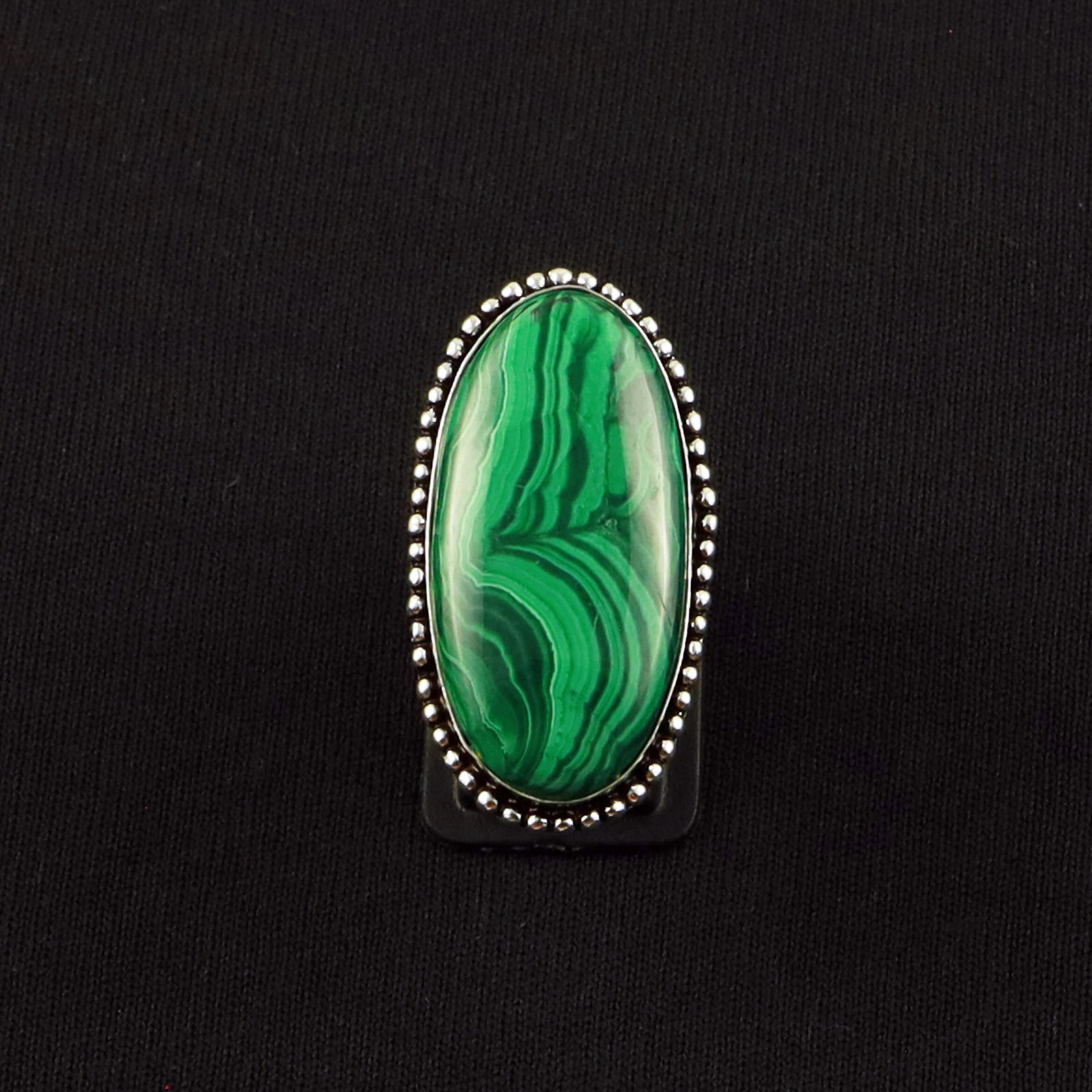 Natural Malachite Sterling Silver Plated Handmade Ring - 7.5MM: Product ID: 260630120724 Product - Handmade Silver Plated Ring Metal - 92.5 Sterling Silver Plated Ring Size - 7.5MM Gemstone - Malachite Gemstone Origin - Democratic Republic Of The Congo Gemstone Si