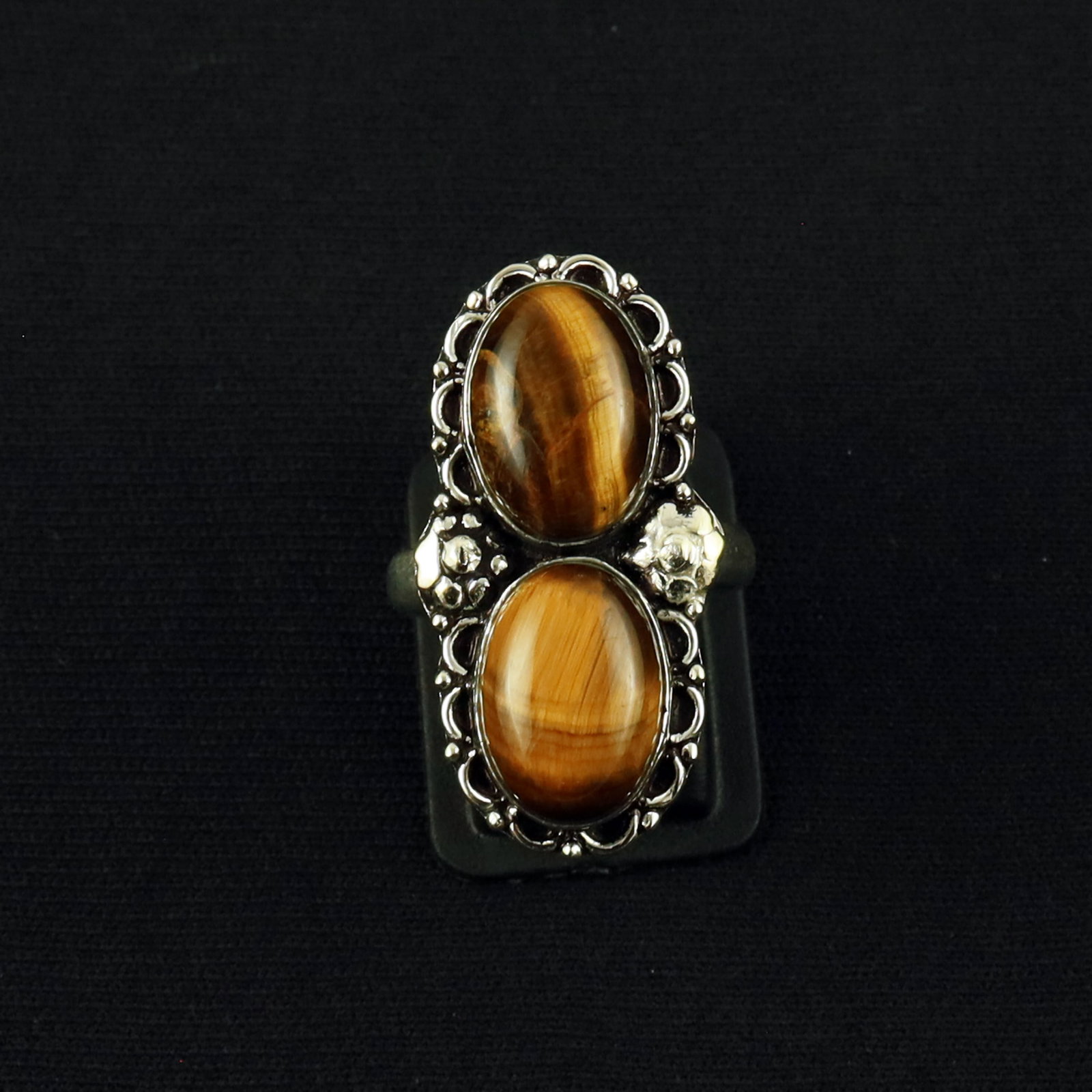 Natural Tiger Eye Sterling Silver Plated Handmade Ring - 7.5MM: Product ID: 260610142640 Product - Handmade Silver Plated Ring Metal - 92.5 Sterling Silver Plated Ring Size - 7.5MM Gemstone - Tiger Eye Gemstone Origin - Africa Gemstone Size - 10X14 MM ( 2 Stone ) 