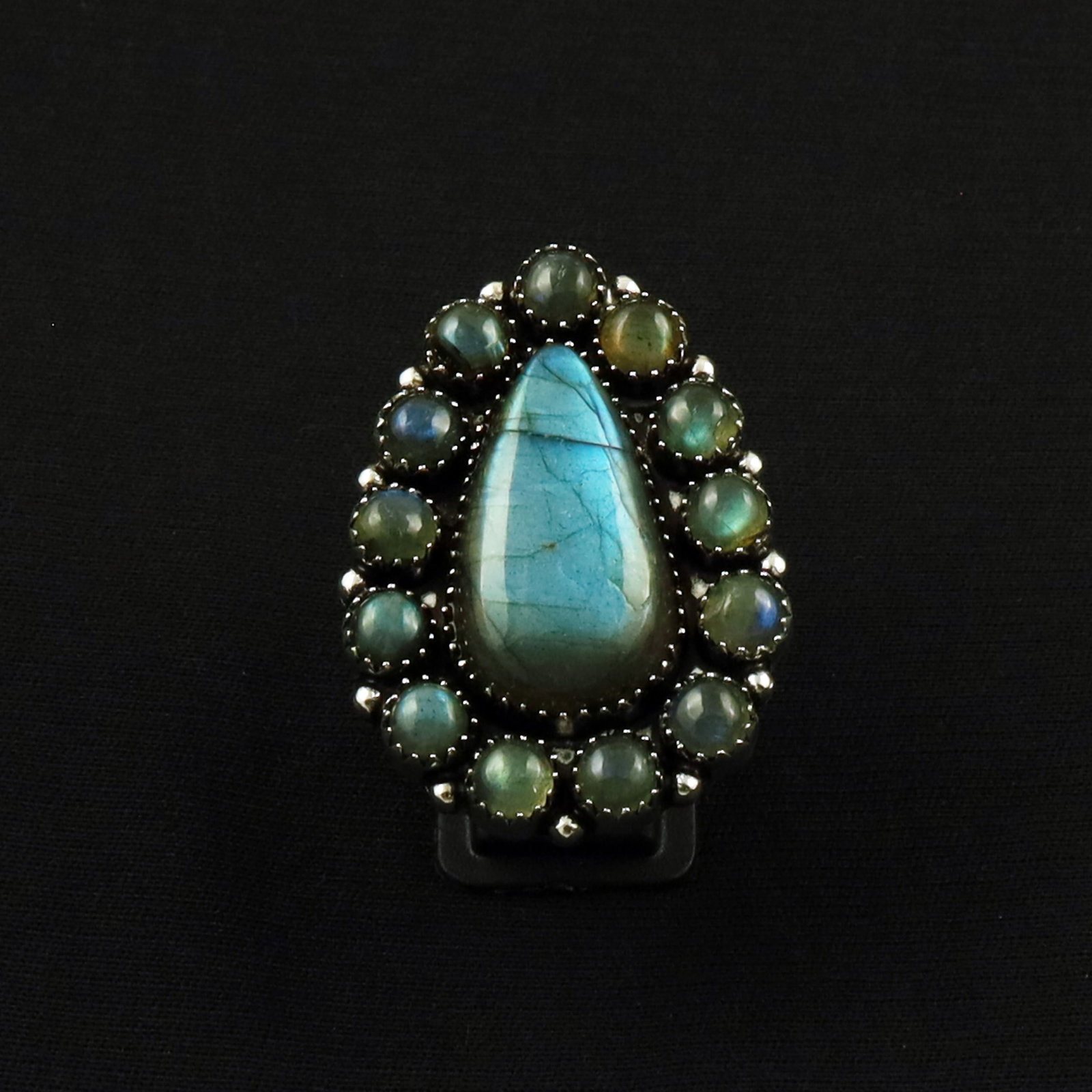 Natural Labradorite Sterling Silver Plated Handmade Ring - 8.5MM: Product ID: 260702115500 Product - Handmade Silver Plated Ring Metal - 92.5 Sterling Silver Plated Ring Size - 8.5MM Gemstone - Labradorite Gemstone Origin - Canada Gemstone Size - 3X1.5 CM / 6MM ( 13