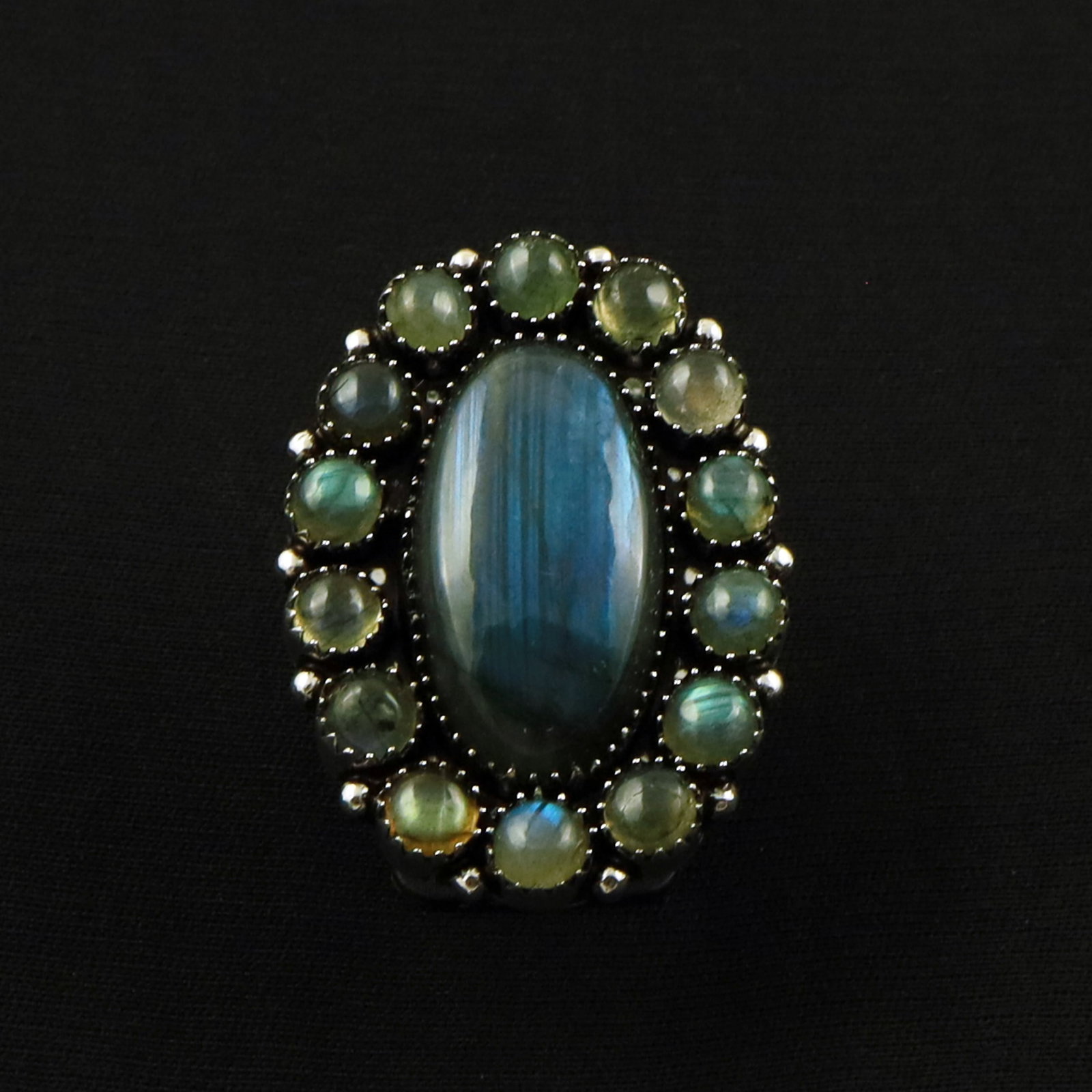 Natural Labradorite Sterling Silver Plated Handmade Ring - 7MM: Product ID: 260702115646 Product - Handmade Silver Plated Ring Metal - 92.5 Sterling Silver Plated Ring Size - 7MM Gemstone - Labradorite Gemstone Origin - Canada Gemstone Size - 3X1.5 CM / 6MM ( 13 S