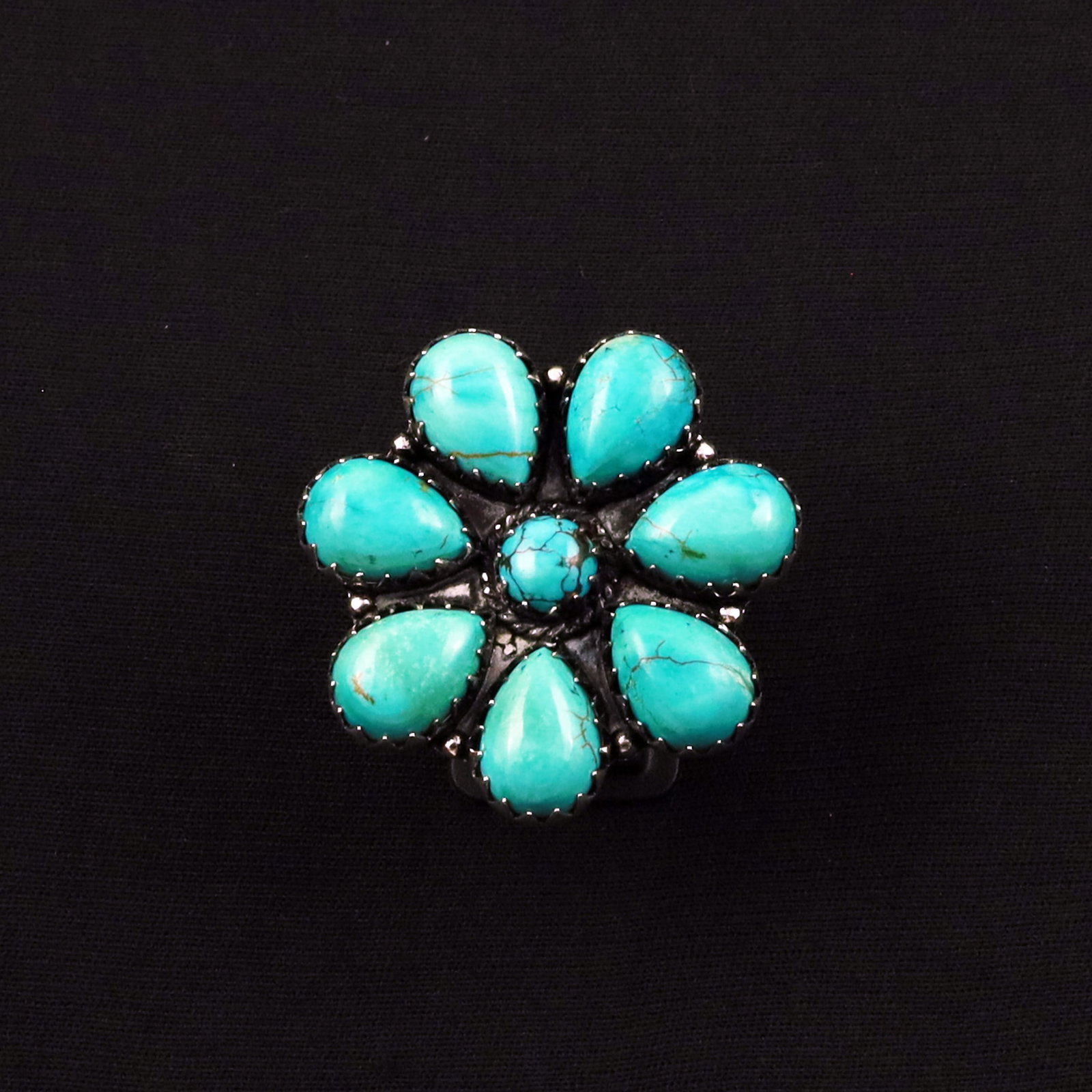 Natural Turquoise Sterling Silver Plated Handmade Ring - 7.5MM: Product ID: 260702132813 Product - Handmade Silver Plated Ring Metal - 92.5 Sterling Silver Plated Ring Size - 7.5MM Gemstone - Turquoise Gemstone Origin - Tibet Gemstone Size - 10X14 MM ( 7 Stone ) 8