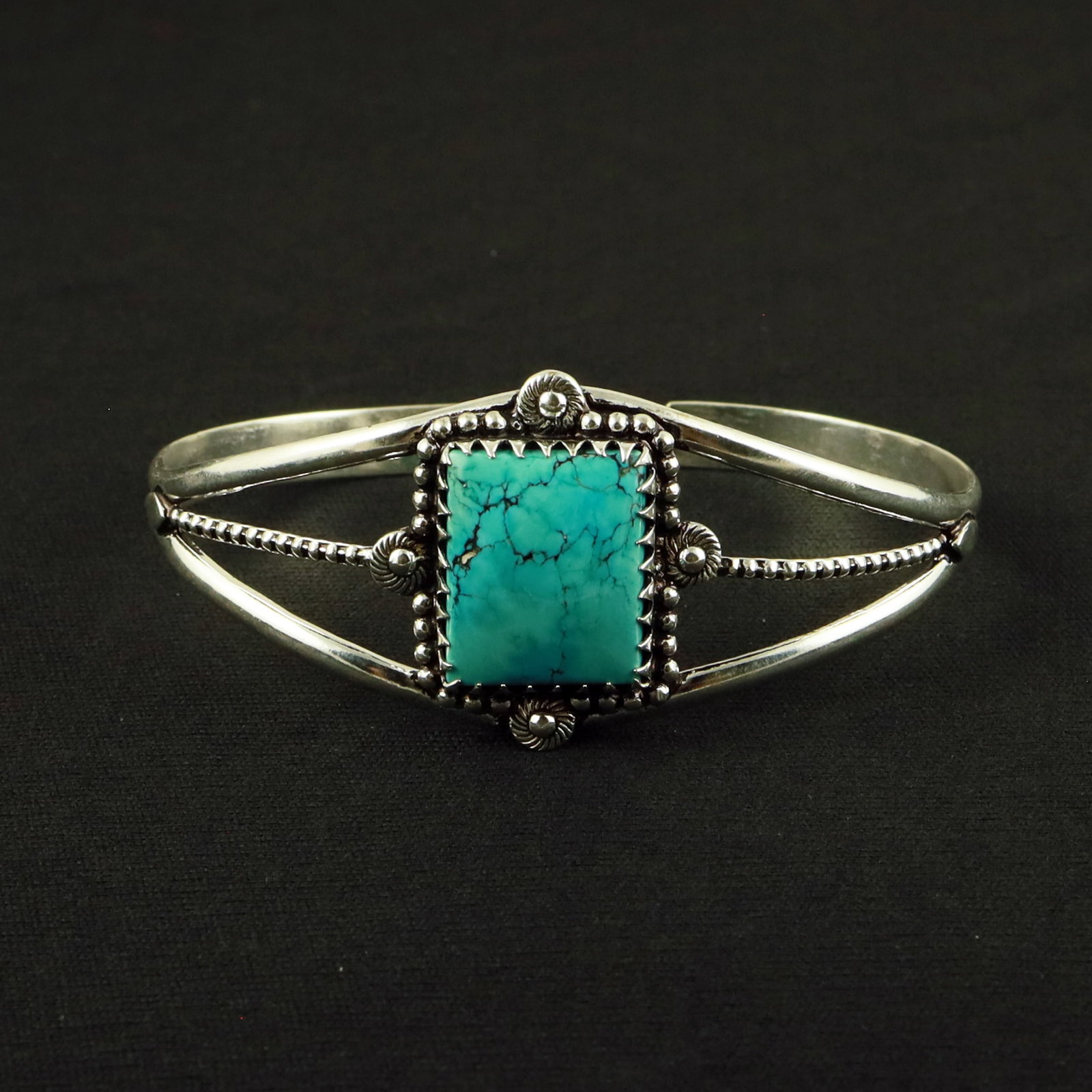 Natural Turquoise Sterling Silver Plated Handmade Cuff Bangle: Product ID: 260611121810 Product - Handmade Silver Plated Cuff Bangle Metal - 92.5 Sterling Silver Plated Bangle Size - 7.5x5.5 CM (Adjustable) Gemstone - Turquoise Gemstone Origin - Tibet Gemstone Si