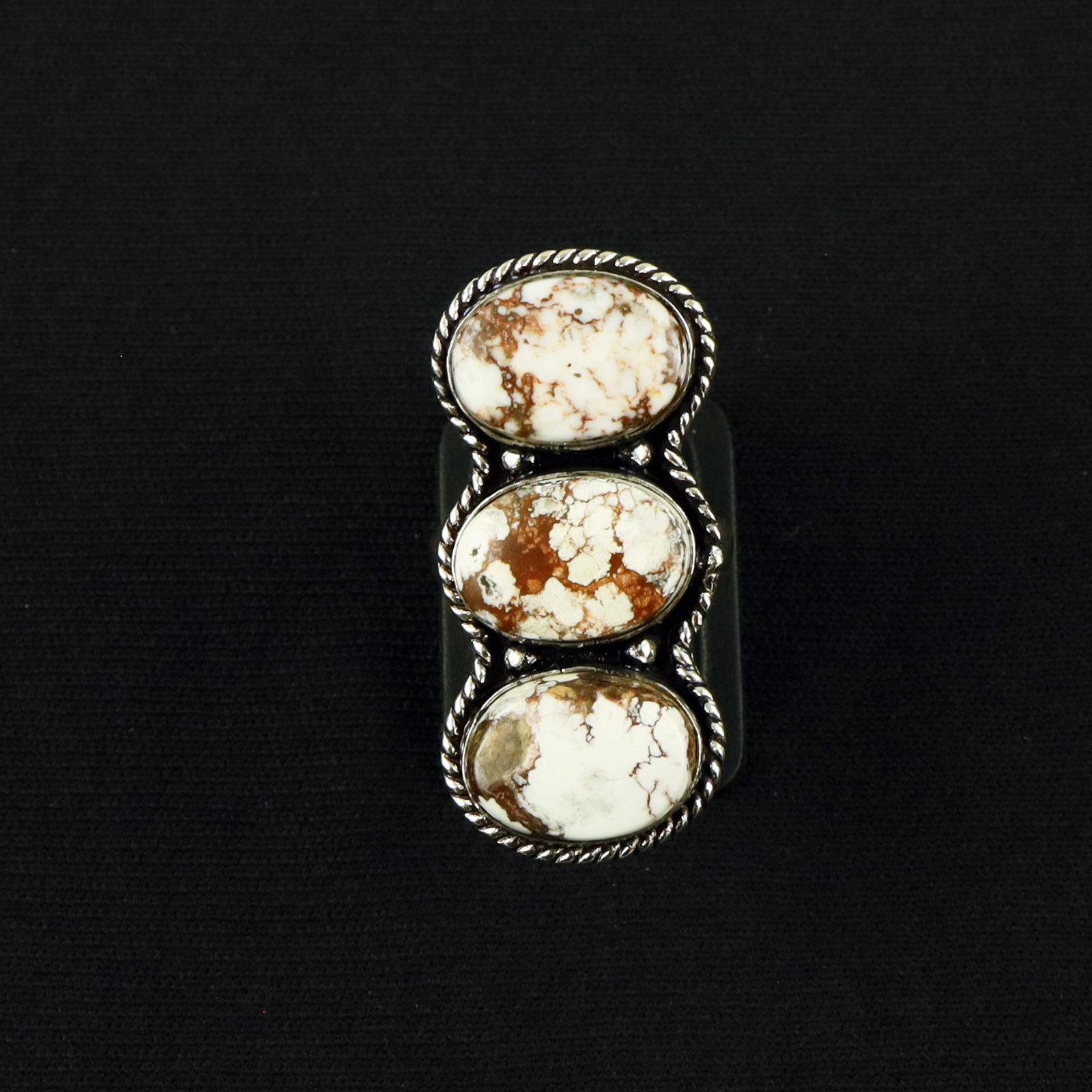 Natural Wild Horse Sterling Silver Plated Handmade Ring - 6MM: Product ID: 260610150945 Product - Handmade Silver Plated Ring Metal - 92.5 Sterling Silver Plated Ring Size - 6MM Gemstone - Wild Horse Gemstone Origin - United States Gemstone Size - 10X14 MM ( 3 St
