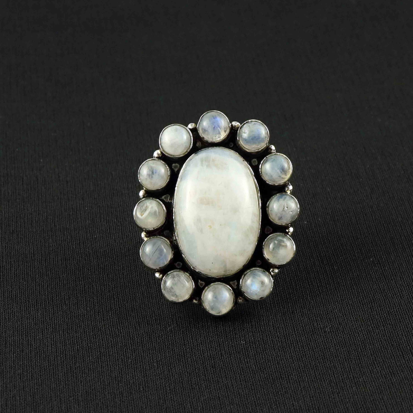 Natural Rainbow Moonstone Sterling Silver Plated Handmade Ring - 8.5MM: Product ID: 260527154853 Product - Handmade Silver Plated Ring Metal - 92.5 Sterling Silver Plated Ring Size - 8.5MM Gemstone - Rainbow Moonstone Gemstone Origin - India Gemstone Size - 3X1.5 CM / 6MM