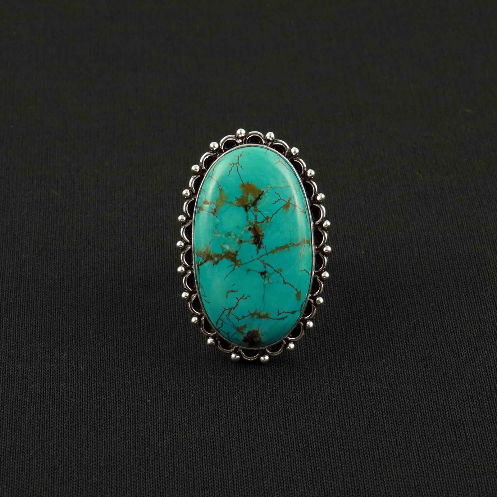 Natural Turquoise Sterling Silver Plated Handmade Ring - 9MM: Product ID: 260527152231 Product - Handmade Silver Plated Ring Metal - 92.5 Sterling Silver Plated Ring Size - 9MM Gemstone - Turquoise Gemstone Origin - Tibet Gemstone Size - 4X2 CM Gemstone Shape - 