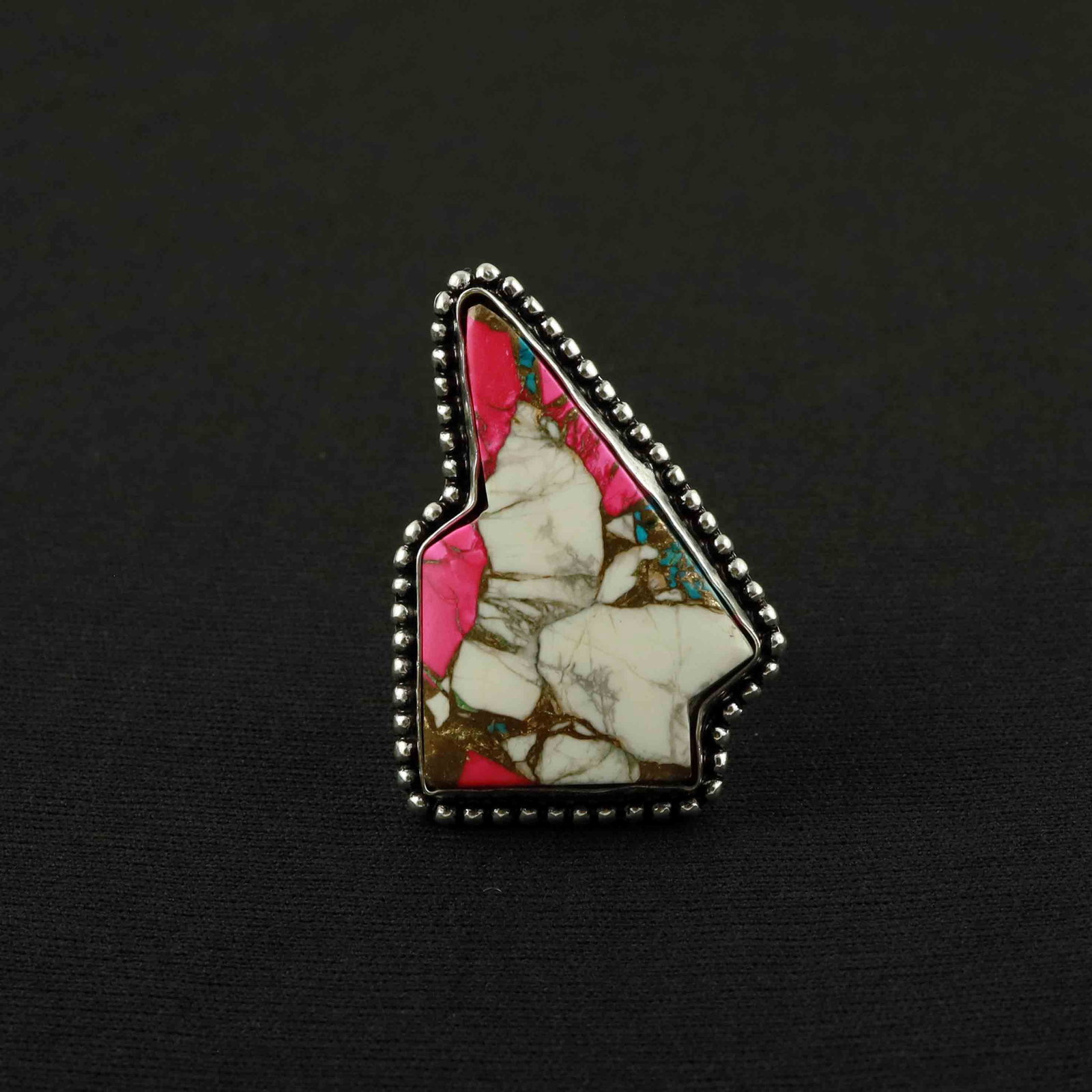 Natural Cotton Candy Sterling Silver Plated Handmade Ring - 7.5MM: Product ID: 260524114523 Product - Handmade Silver Plated Ring Metal - 92.5 Sterling Silver Plated Ring Size - 7.5MM Gemstone - Cotton Candy Gemstone Origin - United States Gemstone Size - 3.5X2.5 CM 