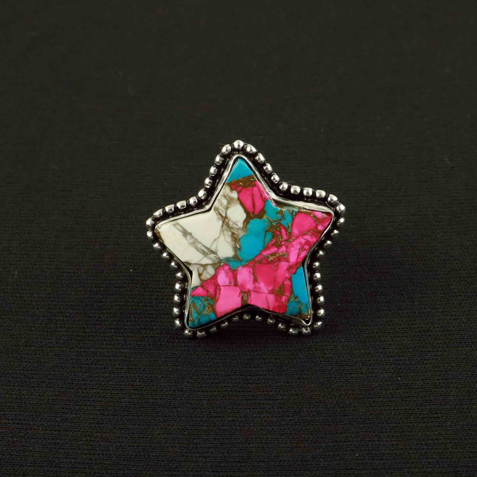 Natural Cotton Candy Sterling Silver Plated Handmade Ring - 9MM: Product ID: 260524113936 Product - Handmade Silver Plated Ring Metal - 92.5 Sterling Silver Plated Ring Size - 9MM Gemstone - Cotton Candy Gemstone Origin - United States Gemstone Size - 3X3 CM Gemsto